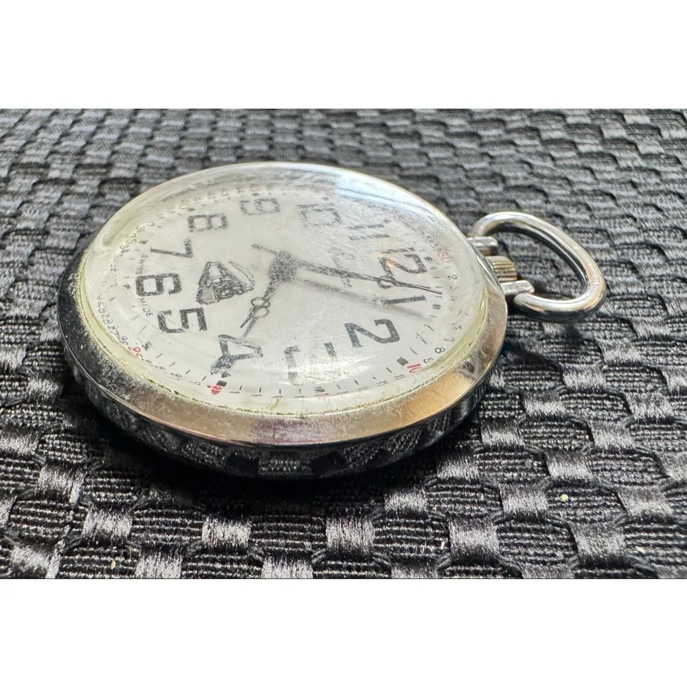 Eastman Swiss Made Open Face Train Pocket Watch Railroad Wide Up 1 Jewel